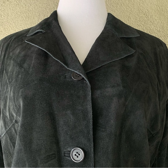 “Brandon Thomas” Soft Black Suede Leather Jacket size L - Picture 9 of 11